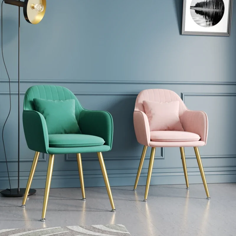 Decor Lighting Cy - Kursi Makan Logam Suede Mewah Ringan