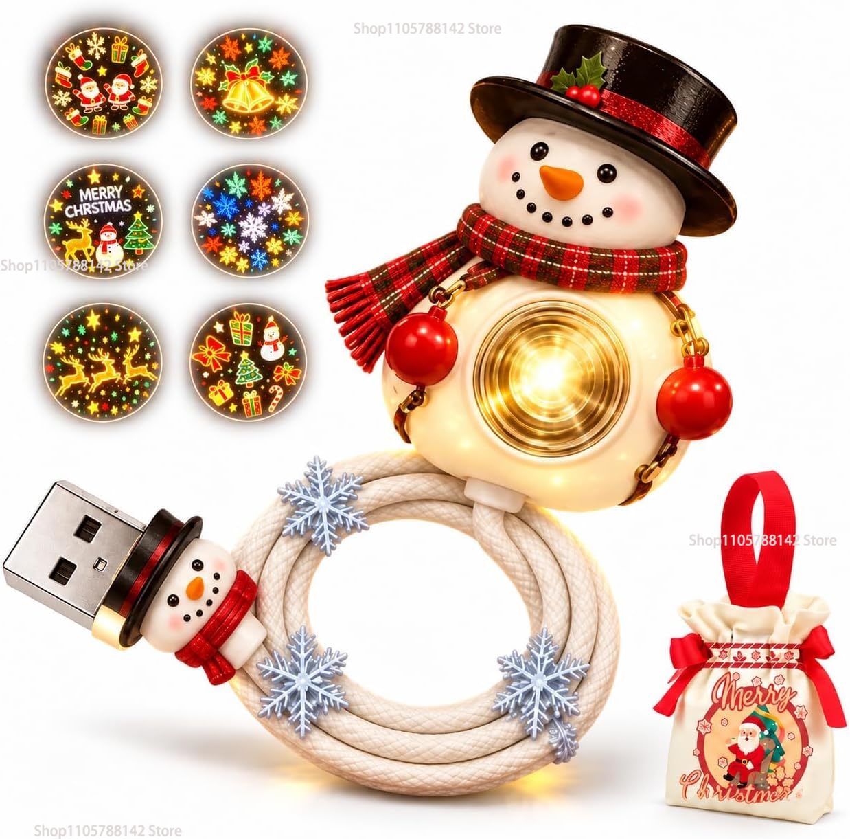Lighting Christmas Decor - Lampu Proyektor Natal USB berbentuk Manusia