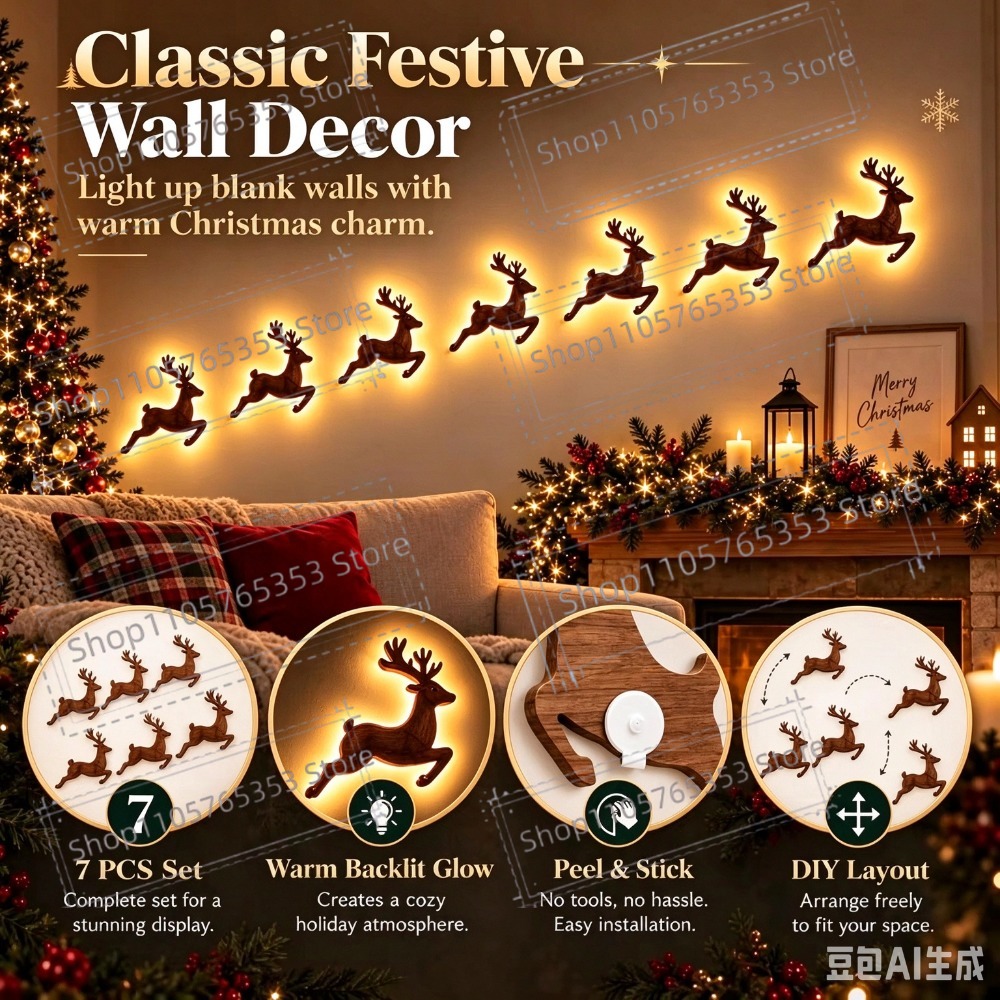 2027 Dekorasi Natal Rusa Berca - Up Lighting Decor ulasan dan harga
