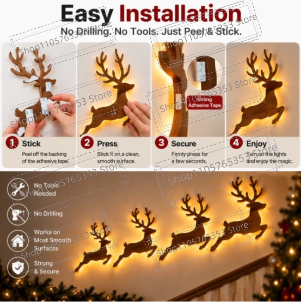 2027 Dekorasi Natal Rusa Berca - Up Lighting Decor ulasan dan harga
