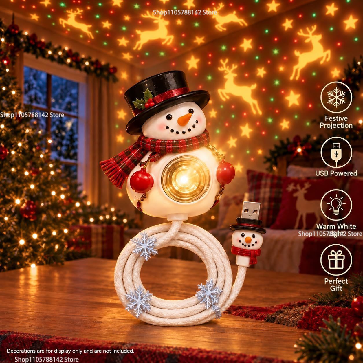 Lampu Proyektor Natal USB berb - Lighting Christmas Decor ulasan dan harga